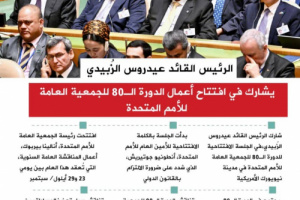 انفوجرافيك| الرئيس الزُبيدي يشارك في افتتاح أعمال الدورة الـ80 للجمعية العامة للأمم المتحدة