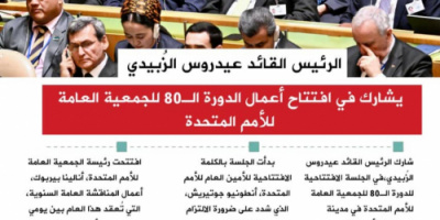 انفوجرافيك| الرئيس الزُبيدي يشارك في افتتاح أعمال الدورة الـ80 للجمعية العامة للأمم المتحدة