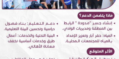 جسر مدودة ومشاريع تعليم ومياه بتمويل إماراتي في وادي حضرموت