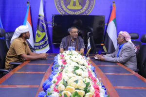رئيس تنفيذية انتقالي وادي وصحراء حضرموت يلتقي رئيس تحالف عماد