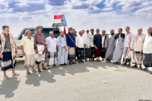 رئيس انتقالي شبوة يستقبل قافلة أبناء وادي حضرموت المتجهة إلى جبهات الضالع