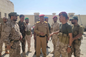 المقدم النقيب يزور أبطال اللواء الأول دعم وإسناد في مديرية المحفد بأبين