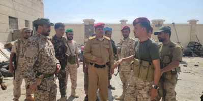 المقدم النقيب يزور أبطال اللواء الأول دعم وإسناد في مديرية المحفد بأبين