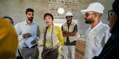 حرصاً لإحياء المعالم التاريخية..مدير صيرة ووفد فرنسي يزورون مشروع ترميم سينما أروى