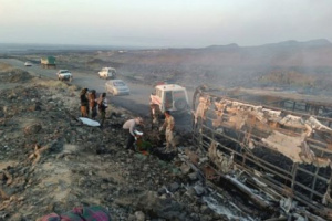 راح ضحيته معظم الركاب .. حادث مروري مروع على طريق العرقوب الجبلي في أبين
