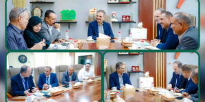 لملس يناقش مع “اليونبس” سير عمل مشروع خط الخمسين ومعالجة طفح المجاري