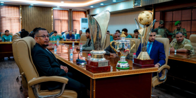 لملس يستقبل فريق وحدة عدن المتوّج ببطولة دوري عدن الممتاز ويؤكد دعمه للنشاط الرياضي