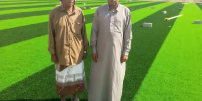 رئيس انتقالي الوضيع يزور ملعب الناصر المعشب لتفقد سير الأعمال الإنشائية