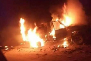 اندلاع حريق ضخم في إحدى مزارع الموز بأبين