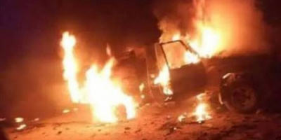 اندلاع حريق ضخم في إحدى مزارع الموز بأبين