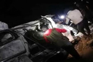 سقوط 5 قتلى و 9 مصابين بحادث انقلاب باص ركاب في نقيل حيفان