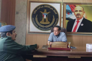 رئيس انتقالي لحج يلتقي رئيس غرفة العمليات المشتركة بالمحافظة