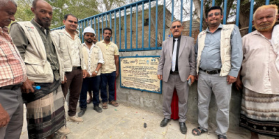 وكيل وزارة الزراعة يتسلّم مشروع رصف قناة المياه في منطقة البستان بمديرية تبن لحج