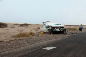 حادث مروّع على طريق أبين-شقرة يخلف 5 قتلى و 10 مصابين