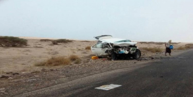 حادث مروّع على طريق أبين-شقرة يخلف 5 قتلى و 10 مصابين