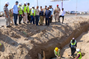 باخبيرة والسعيدي وناجي يطلعون على سير العمل في مشروع الخط الاستراتيجي للصرف الصحي بدار سعد