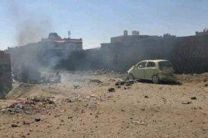 استهداف إدارة أمن الشمايتين بسيارة مفخخة في تعز اليمنية 