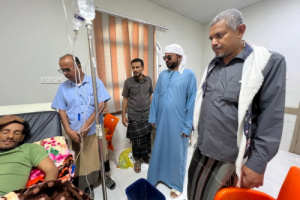 انتقالي وادي وصحراء حضرموت يتفقد جرحى القوات المسلحة الجنوبية