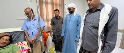 انتقالي وادي وصحراء حضرموت يتفقد جرحى القوات المسلحة الجنوبية