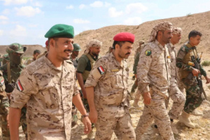 اللواء مرصّع والعميد المعكر يتفقدان مواقع محور الغيضة العسكري بمحافظة المهرة