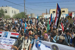 مهرجان جماهيري حاشد في بيحان احتفاءً بانتصارات القوات الجنوبية والمطالبة بإعلان دولة الجنوب