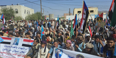 مهرجان جماهيري حاشد في بيحان للمطالبة بإعلان دولة الجنوب