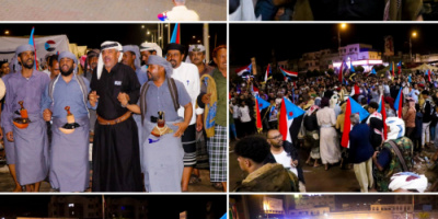 فرقة رواسي شبوة تشارك بلوحة فنية تراثية في اعتصام أبناء شبوة بالعاصمة عدن