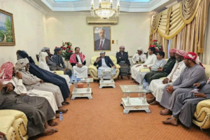 رئيس الجمعية الوطنية يستقبل وفد قبائل المناهيل من مديرية السوم
