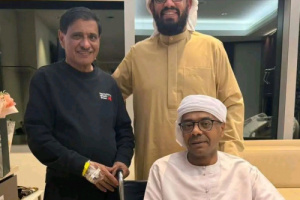 اللواء البحسني يستقبل الشيخ هاني بن بريك والصحفي هاني مسهور في أبوظبي