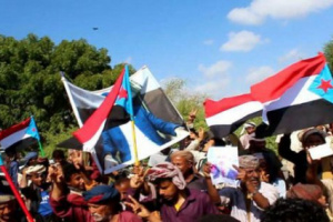 احتجاجات في كرش لحج ضد العدوان السعودي على الجنوب