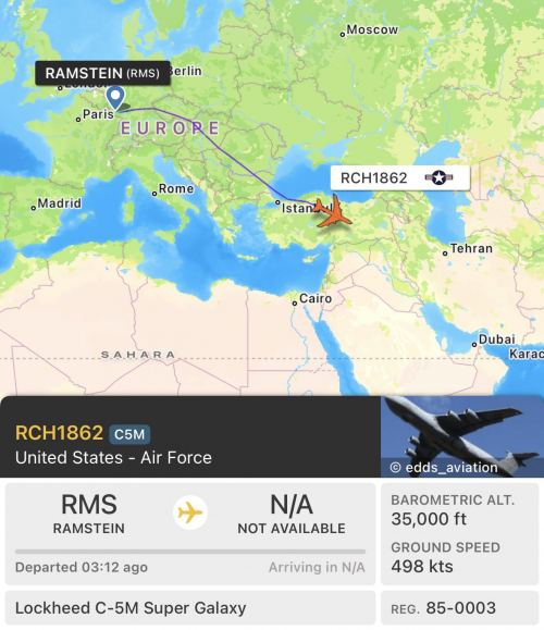 تحرك طائرة نقل تابعة لسلاح الجو الأمريكي نحو الشرق الأوسط تحرك طائرة نقل تابعة لسلاح الجو الأمريكي نحو الشرق الأوسط