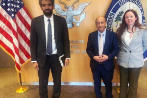 البيض يبحث مع البعثة الأمريكية في جنيف مستجدات الأوضاع في الجنوب