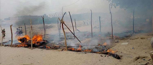 حريق هائل في مخدرة نسائية بأبين 