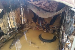 الأمطار الغزيرة تسبب أضرار كبيرة في مديرية رضوم بشبوة