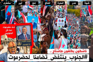 سياسيون ونشطاء جنوبيون يطلقون وسم #الجنوب_ينتفض_تضامنا_لحضرموت 