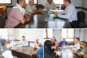 غانم#يجتمع باعضاء الهيئة الإدارية للمجلس المحلي بالمديرية ويلتقي مع فريقي منظمة "أوكسفام" وهيئة المساحة الجيولوجية