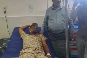 قائد اللواء الرابع حزم يزور جرحى اللواء في مشافي العاصمة عدن