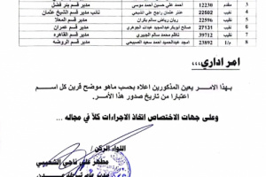 مدير أمن العاصمة عدن يصدر قرارات جديدة لمدراء أقسام الشرطة