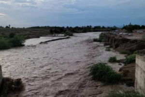 تدفق سيل جارف إلى وادي معادن بمديرية طور الباحة