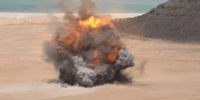 تفجير ألغام في منطقة العلم شرق العاصمة عدن 