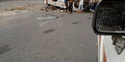 تحادث مروري مؤسف في خط ثنهة بيافع