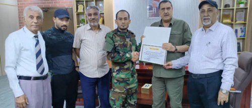 اللواء الشعيبي يكرّم رئيس تحريات المنطقة الأمنية الثالثة بشهادة شكر وتقدير